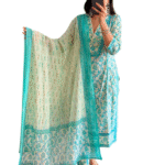 Floral Essence ? Women's Embroidered Cotton Dress with Printed Detailing (M)